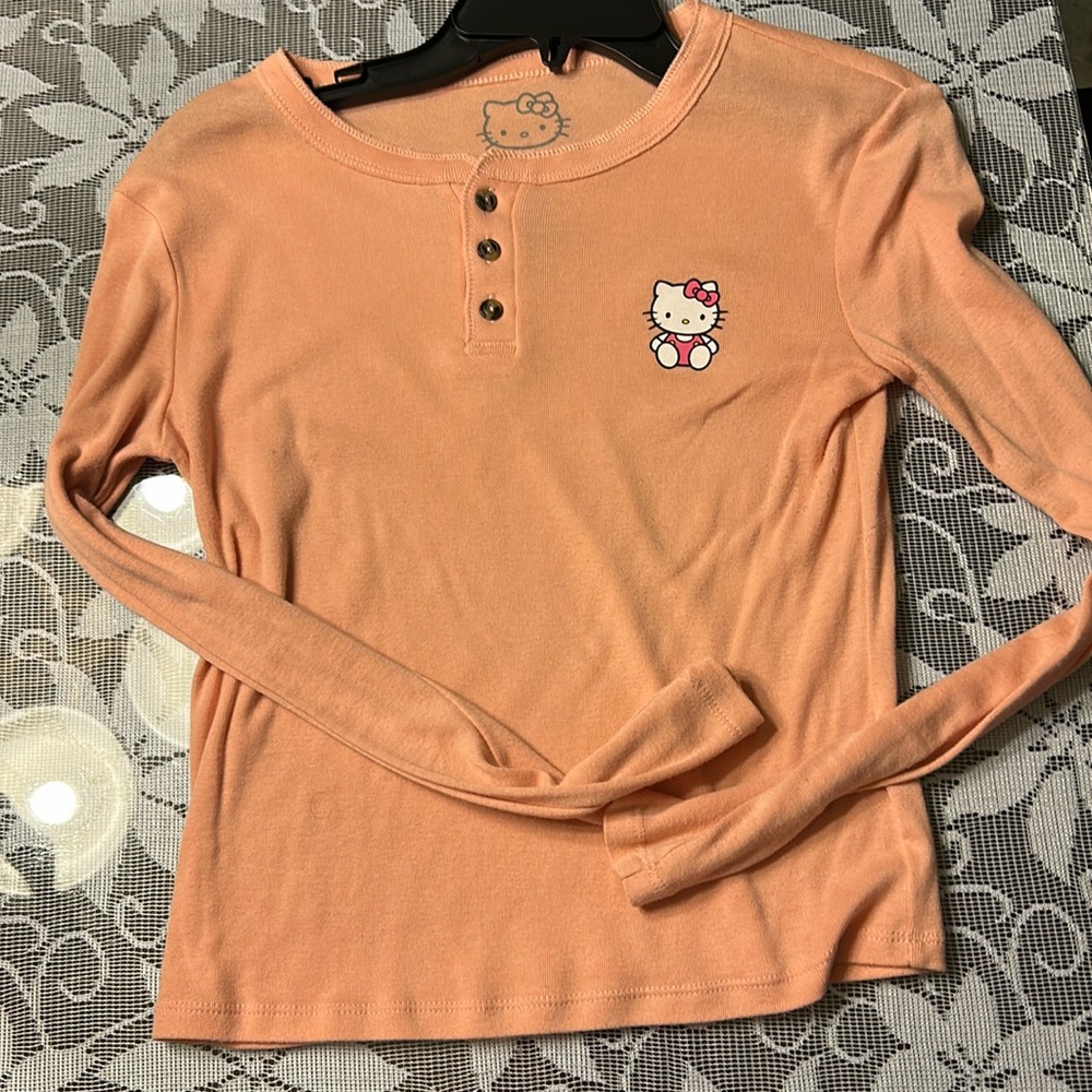 Sanrio Hello Kitty Long Sleeve Crop Top - Women’s XS (Stretches to Fit Large)